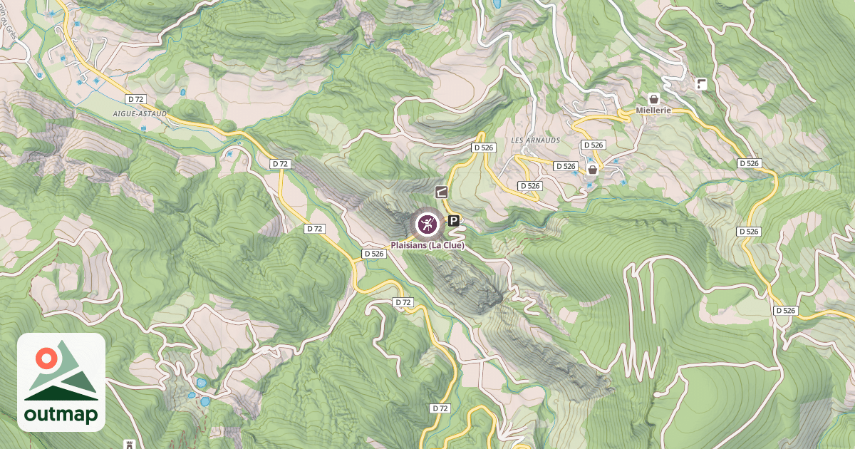 Map of Plaisians (La Clue)