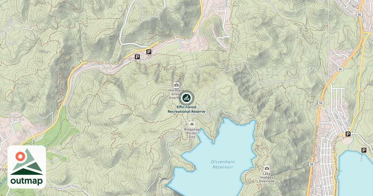 Map of Elfin Forest Recreational Reserve