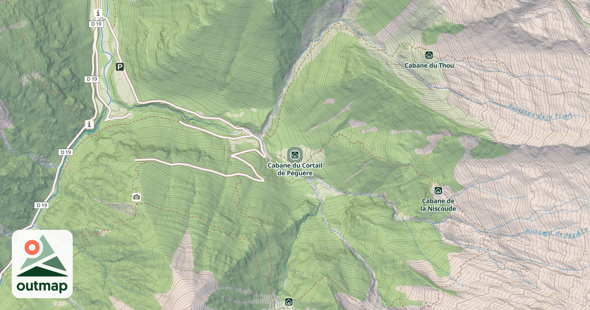 Map of Cabane du Cortail de Péguère