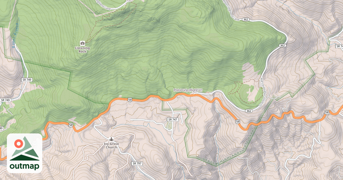 Map of Pistol Grip (Right)