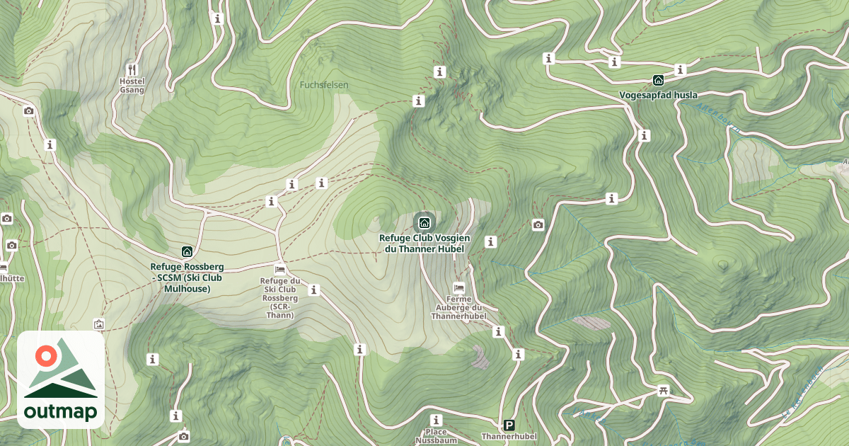 Map of Refuge Club Vosgien du Thanner Hubel