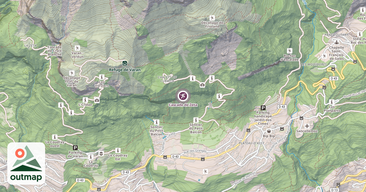 Map of Cascade de Zeta
