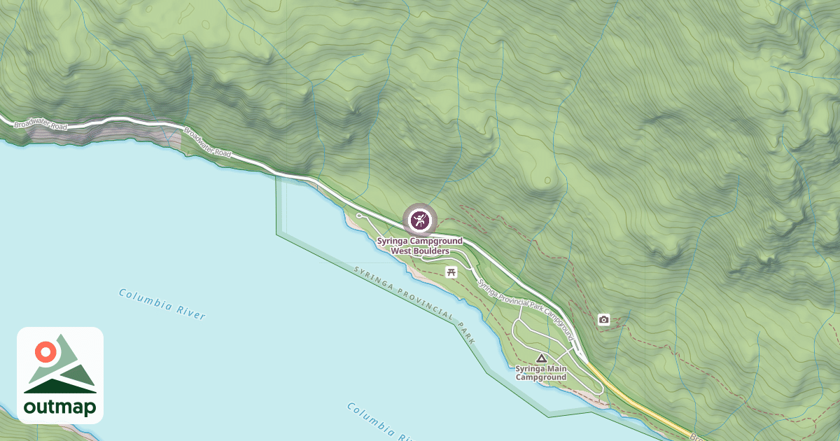Map of Syringa Campground West Boulders