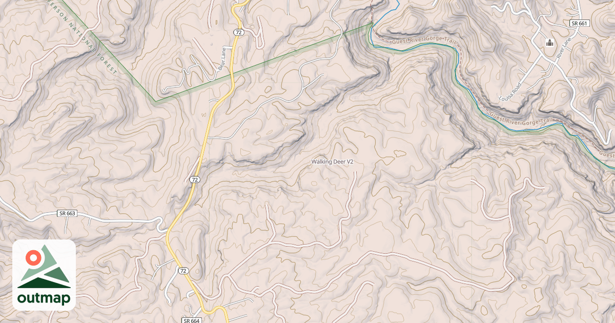 Map of Walking Deer