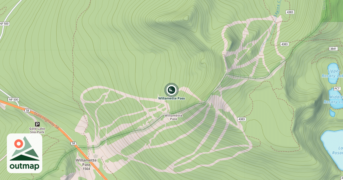 Map of Willamette Pass