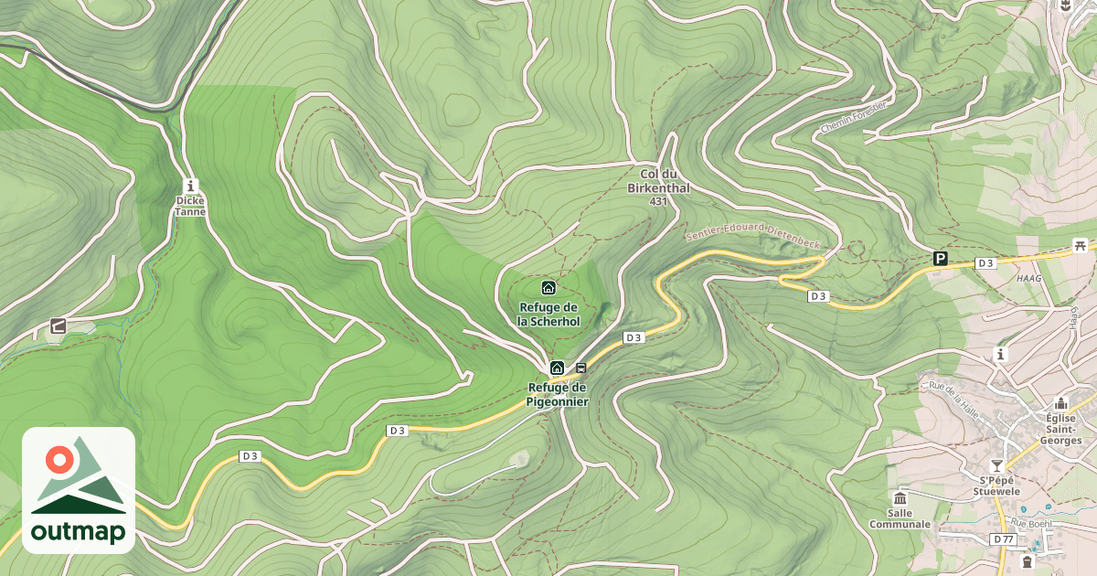 Map of Refuge du Scherhol