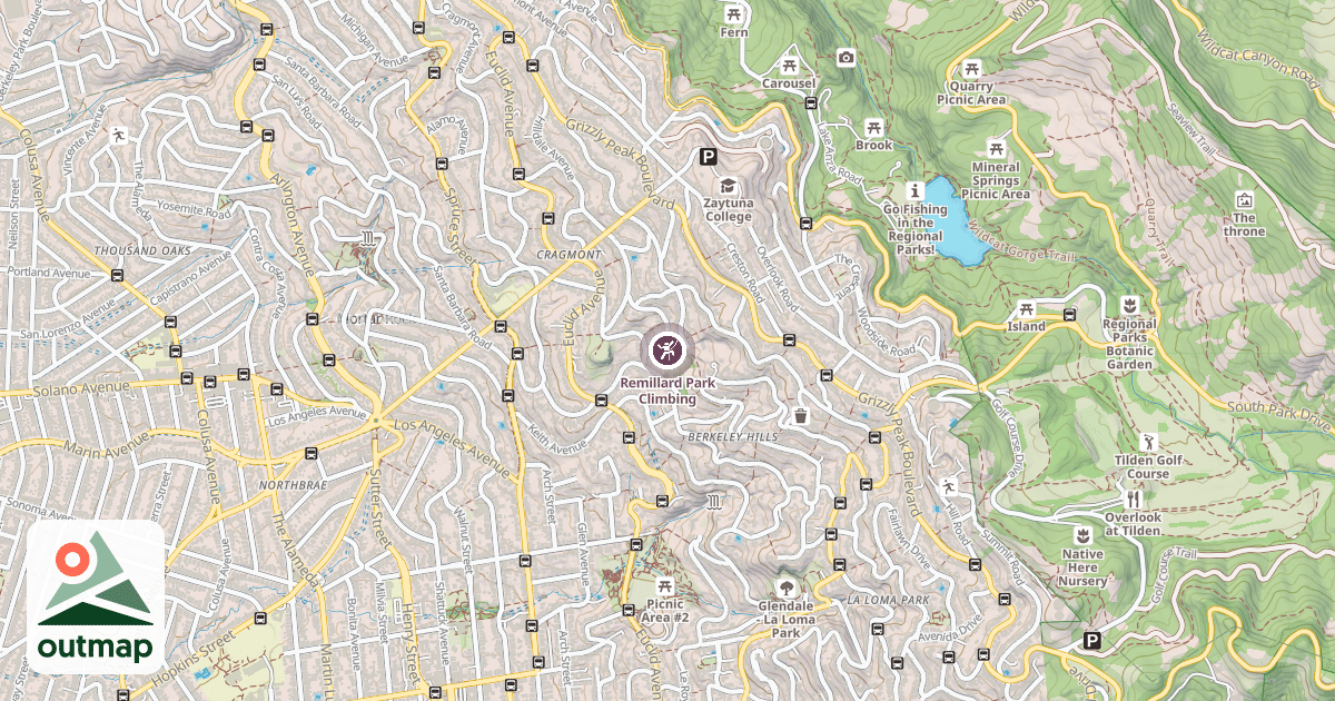 Map of Remillard Park Climbing