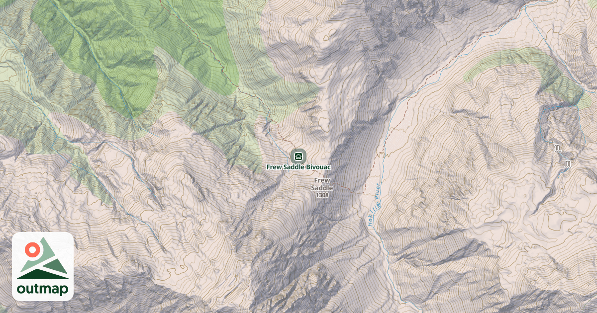 Map of Frew Saddle Bivouac