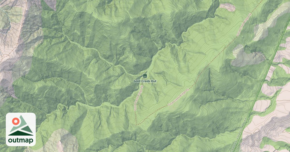 Map of Gold Creek Hut
