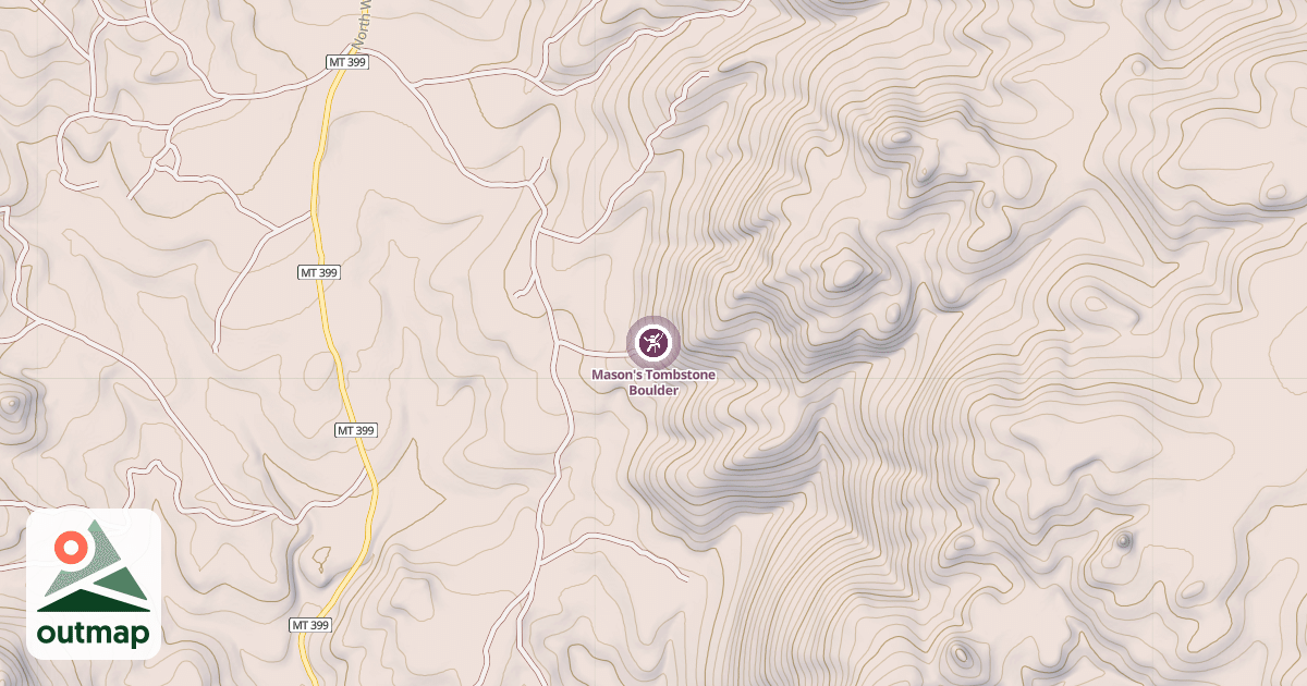Map of Mason's Tombstone Boulder