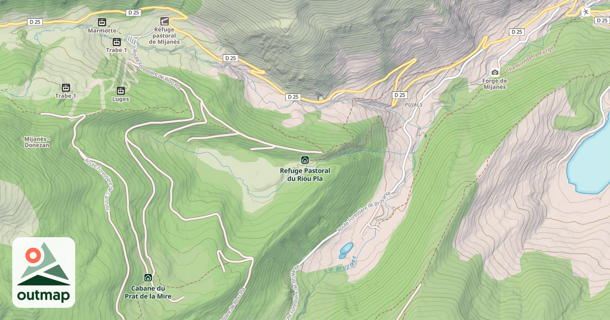 Map of Refuge Pastoral du Riou Pla