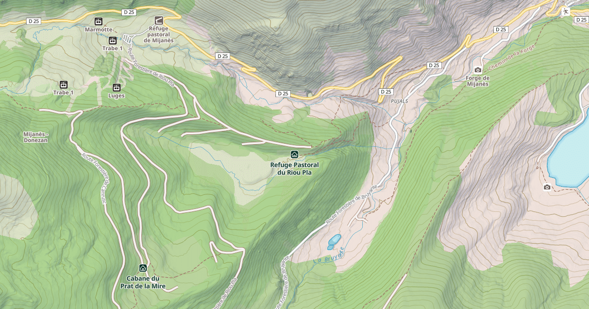 Map preview of Refuge Pastoral du Riou Pla