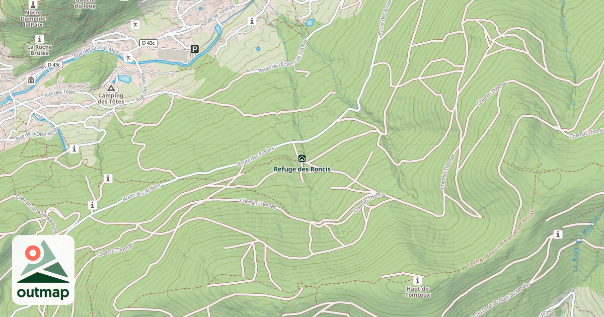 Map of Refuge des Roncis