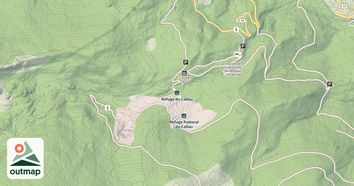 Map of Refuge du Callau