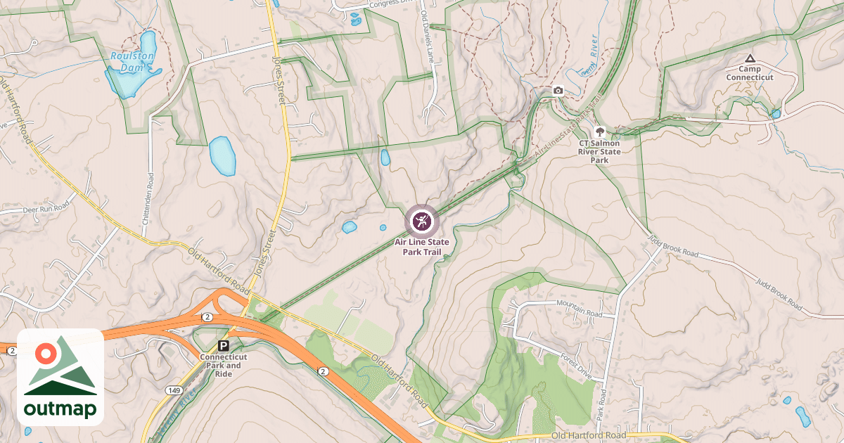 Map of Air Line State Park Trail