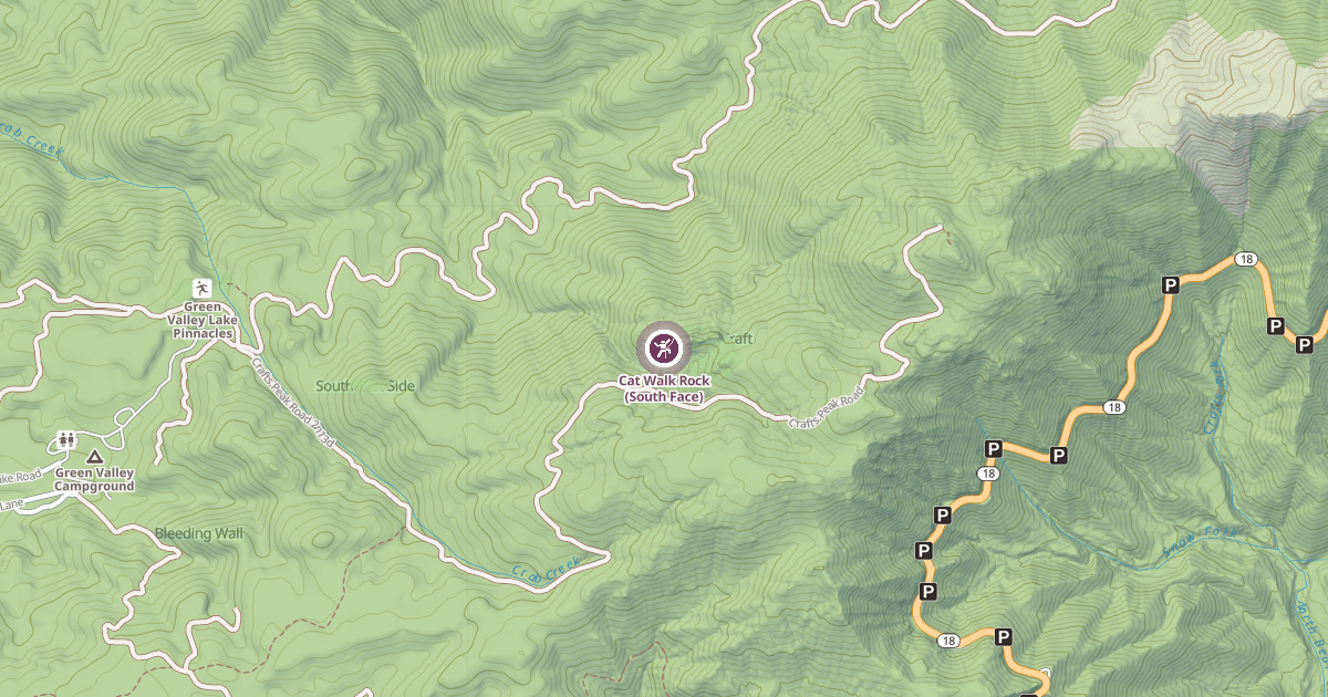 Map preview of Cat Walk Rock  (South Face)