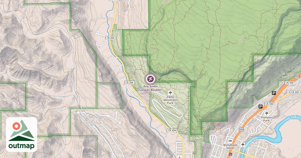 Map of Any Given Sunday Boulder