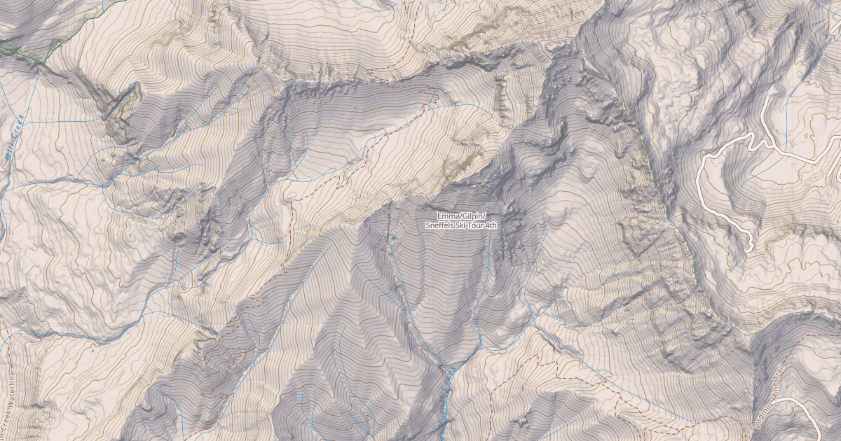 Map preview of Emma/Gilpin/Sneffels Ski Tour