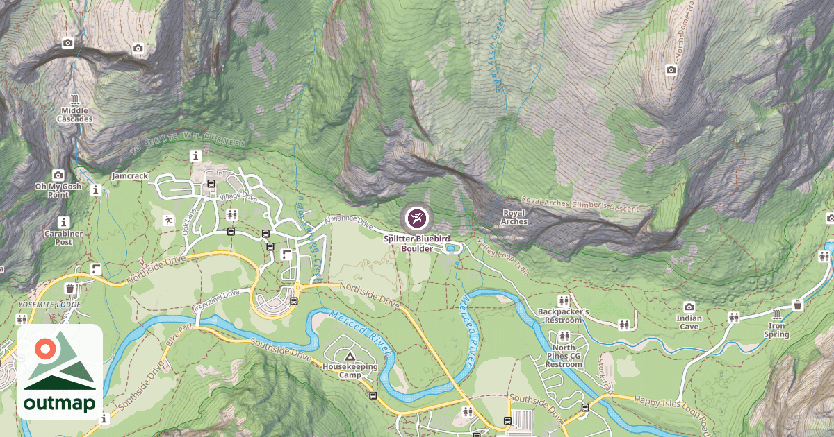 Map of Splitter Bluebird Boulder