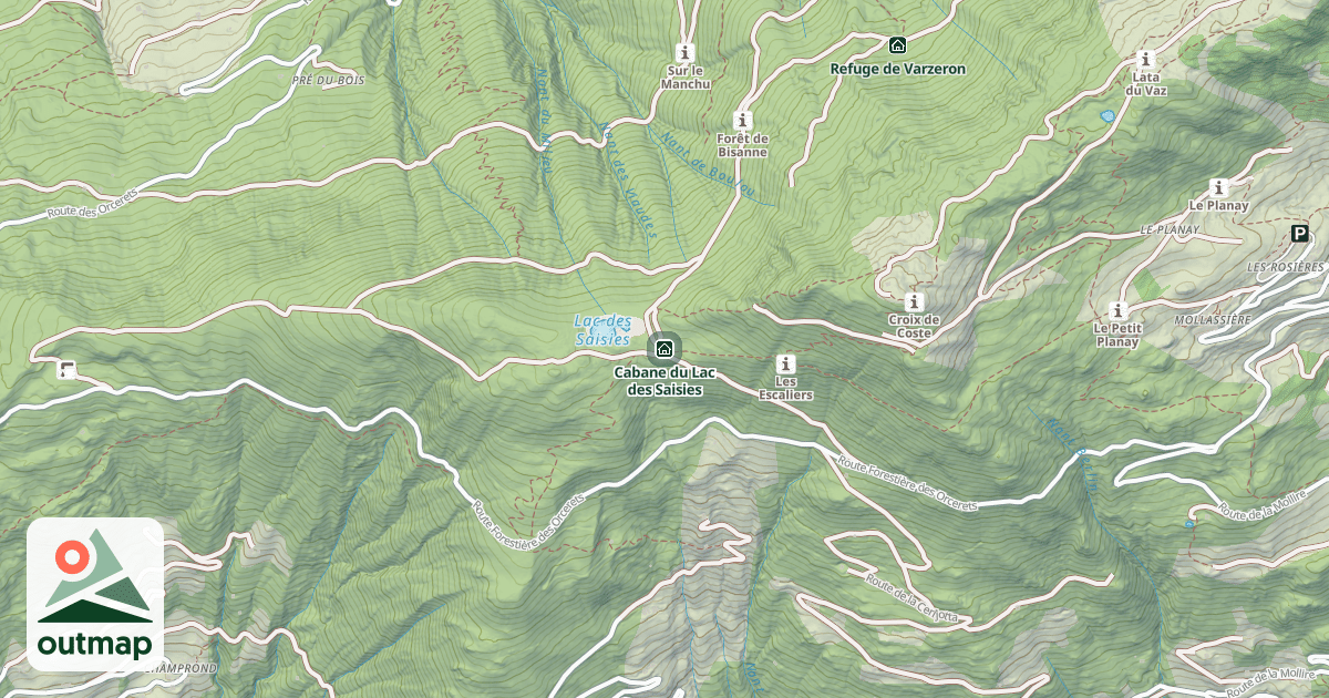 Map of Cabane du Lac des Saisies