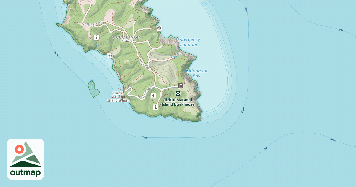 Map of Tiritiri Matangi Island bunkhouse