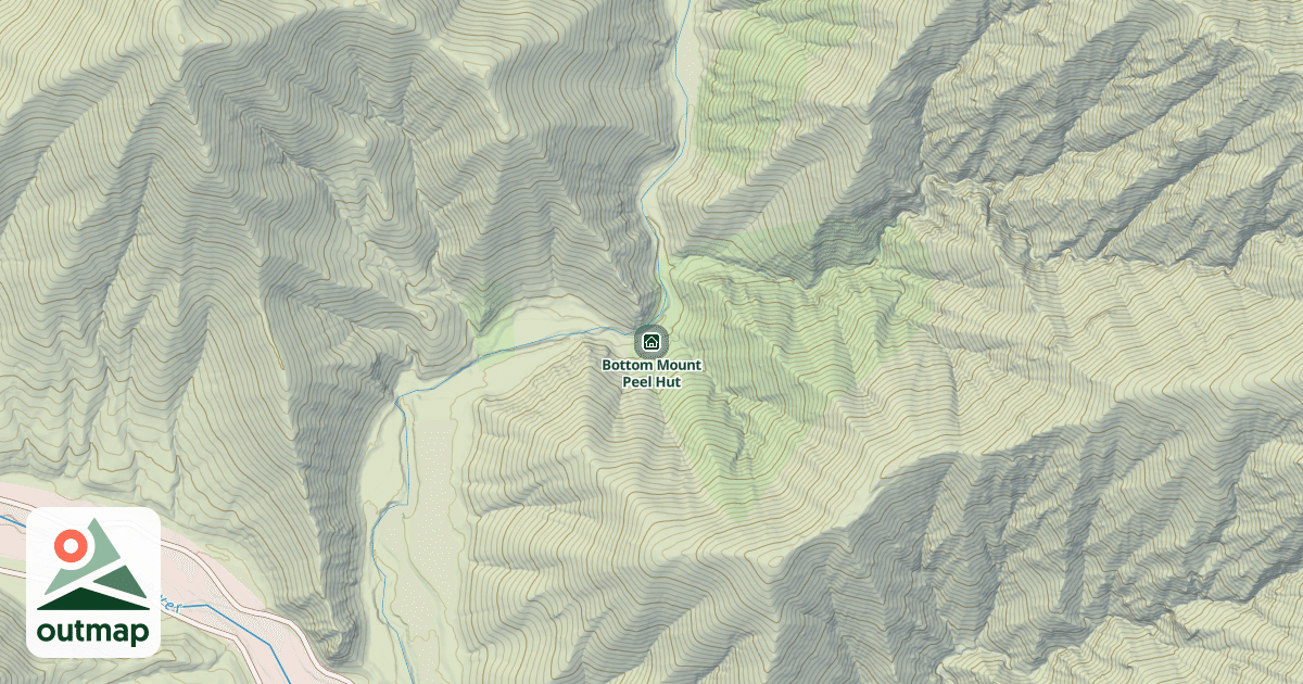 Map of Bottom Mount Peel Hut