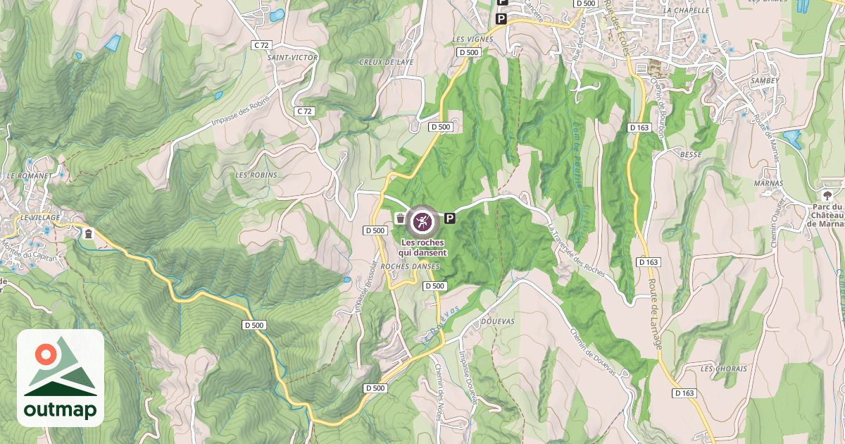 Map of Les roches qui dansent