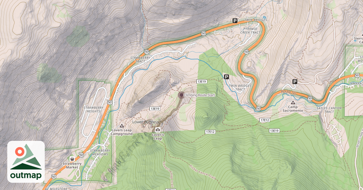 Map of Climbing Route Start