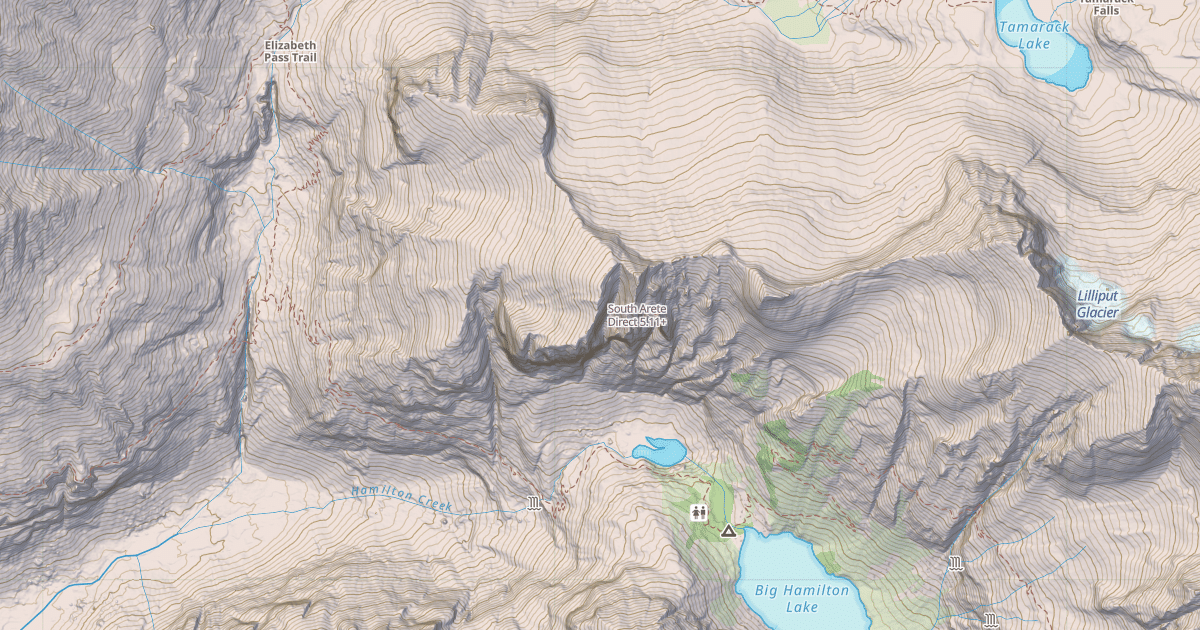 Map preview of South Arete Direct