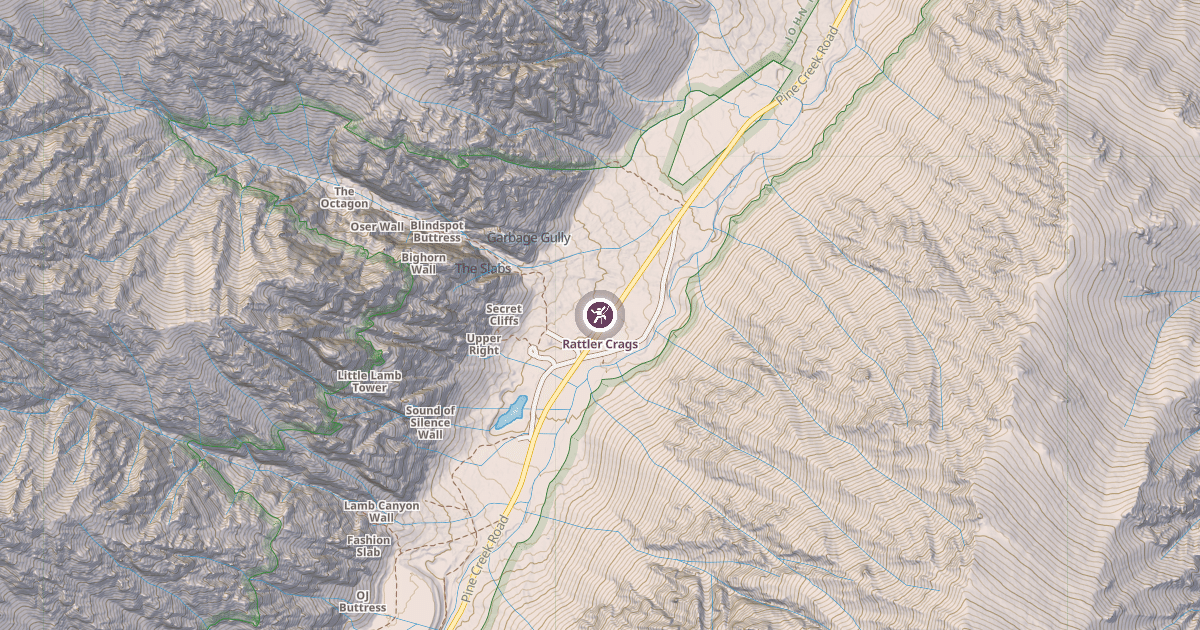 Map preview of Rattler Crags