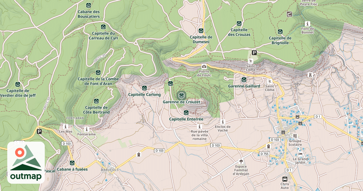 Map of Garenne de Crouzet