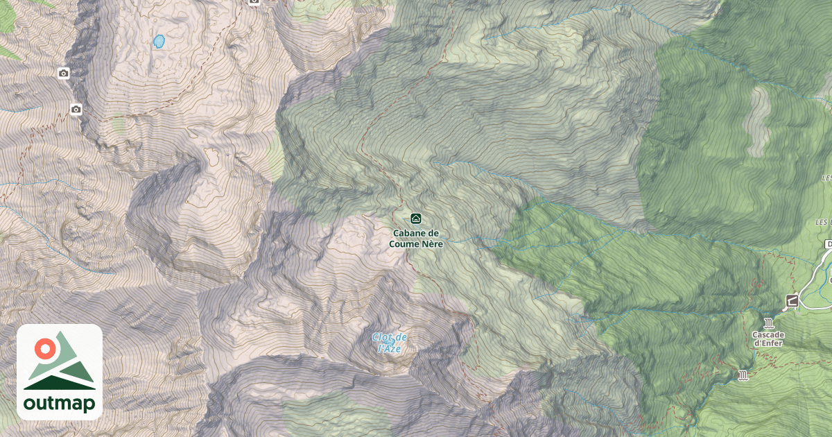 Map of Cabane de Coume Nère