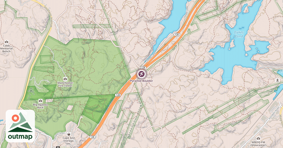 Map of Pyramid Boulder
