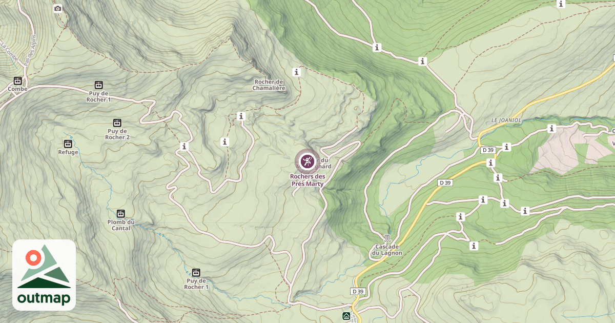 Map of Rochers des Prés Marty
