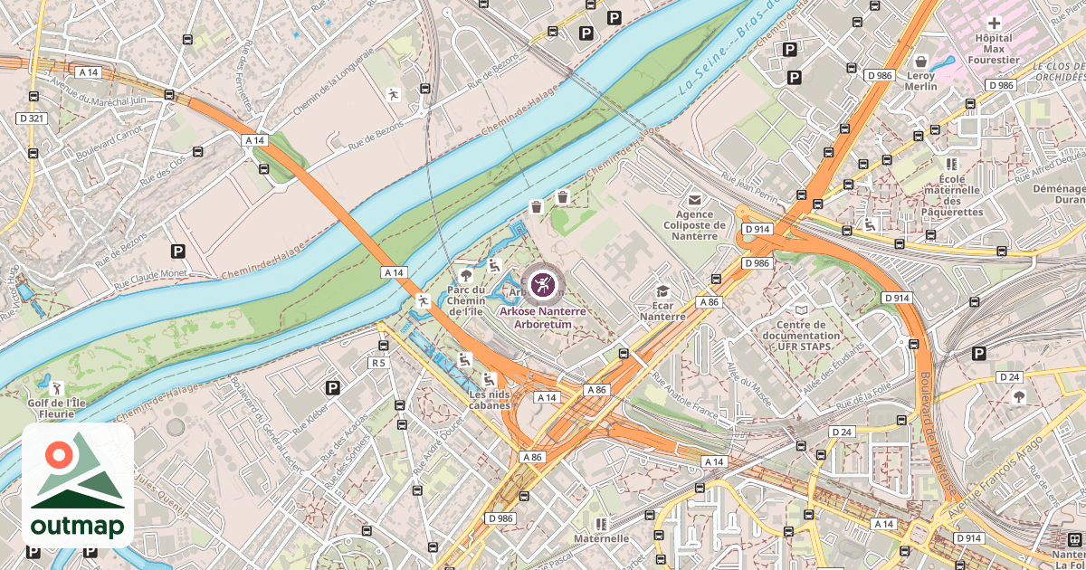 Map of Arkose Nanterre Arboretum