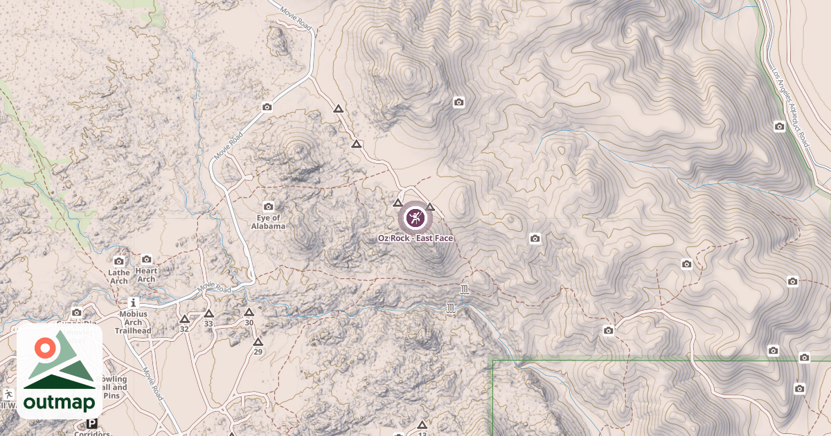 Map of Oz Rock - East Face