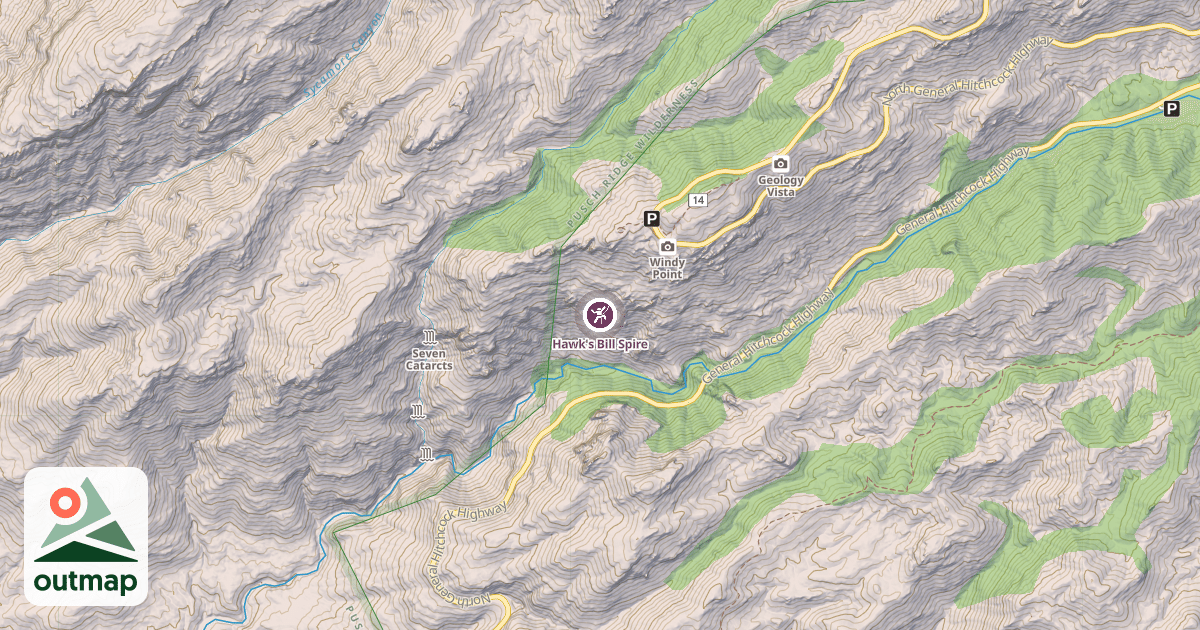 Map of Hawk's Bill Spire