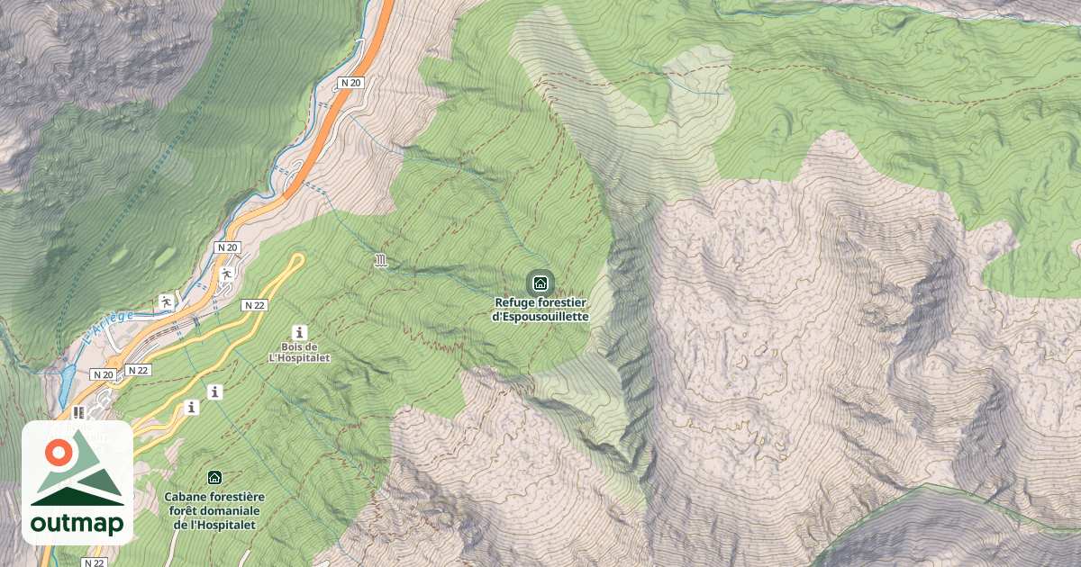 Map of Refuge forestier d'Espousouillette