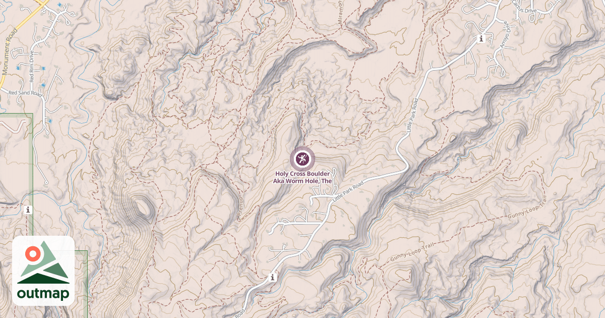 Map of Holy Cross Boulder Aka Worm Hole, The