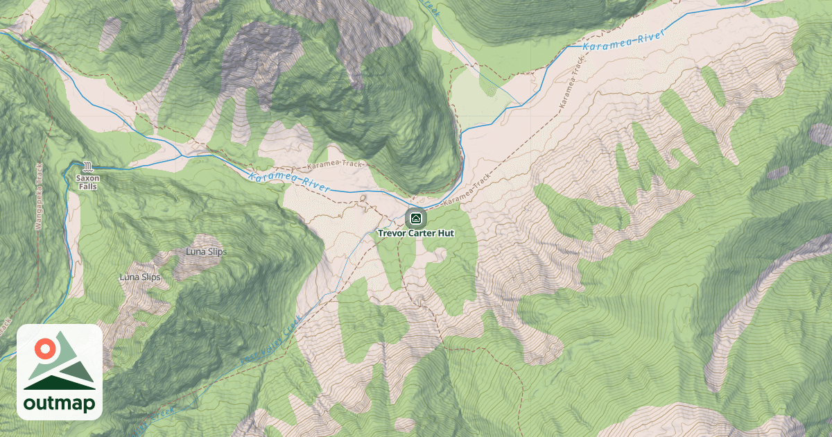 Map of Trevor Carter Hut