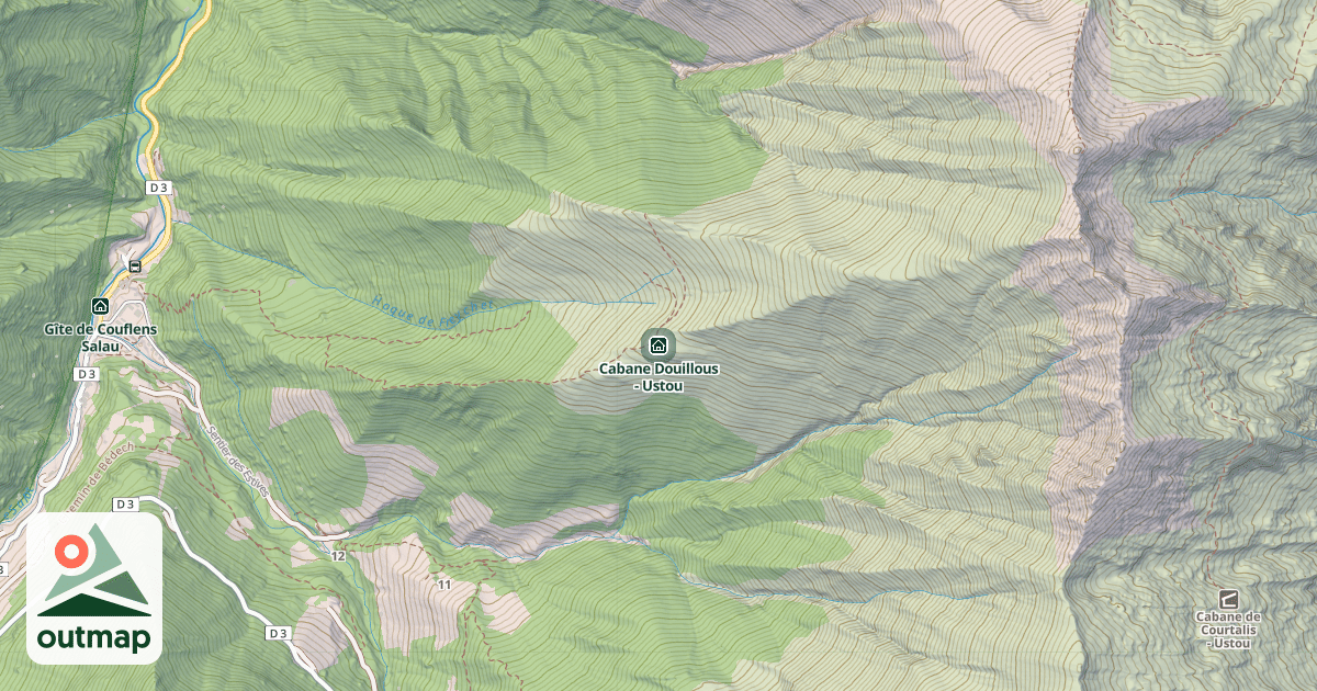 Map of Cabane Douillous - Ustou