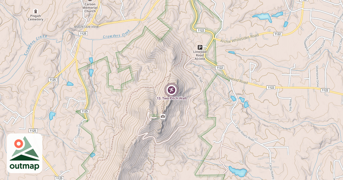 Map of 13. Two Pitch Wall