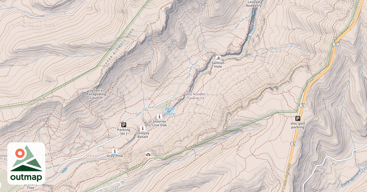 Map of Jelly Noodles Traverse