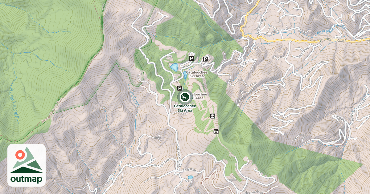 Map of Cataloochee Ski Area