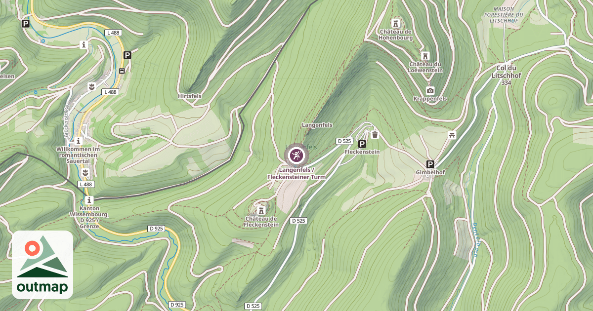 Map of Langenfels / Fleckensteiner Turm