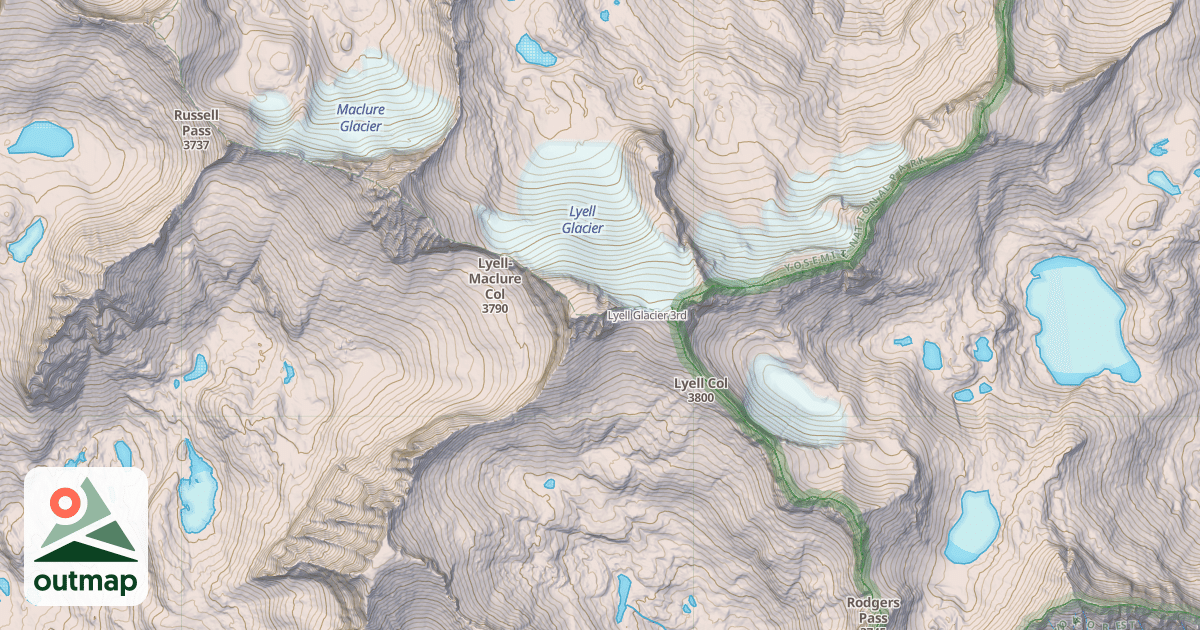 Map of Lyell Glacier