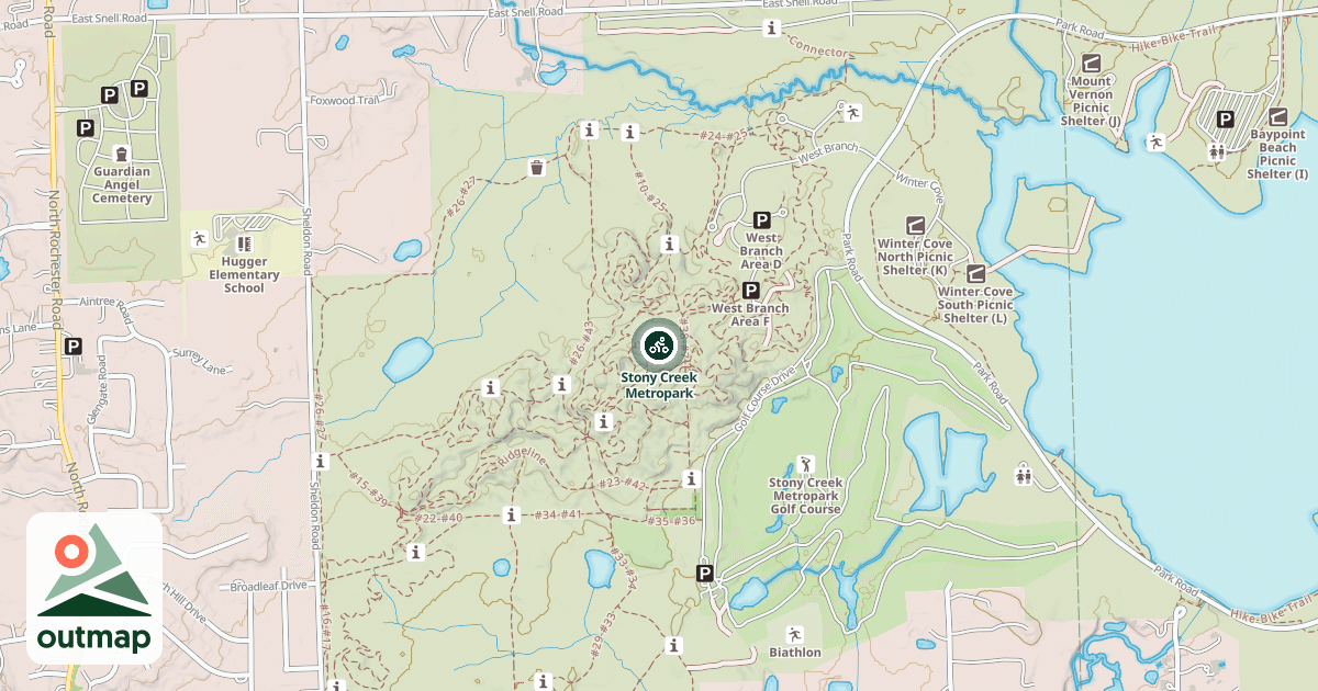 Map of Stony Creek Metropark