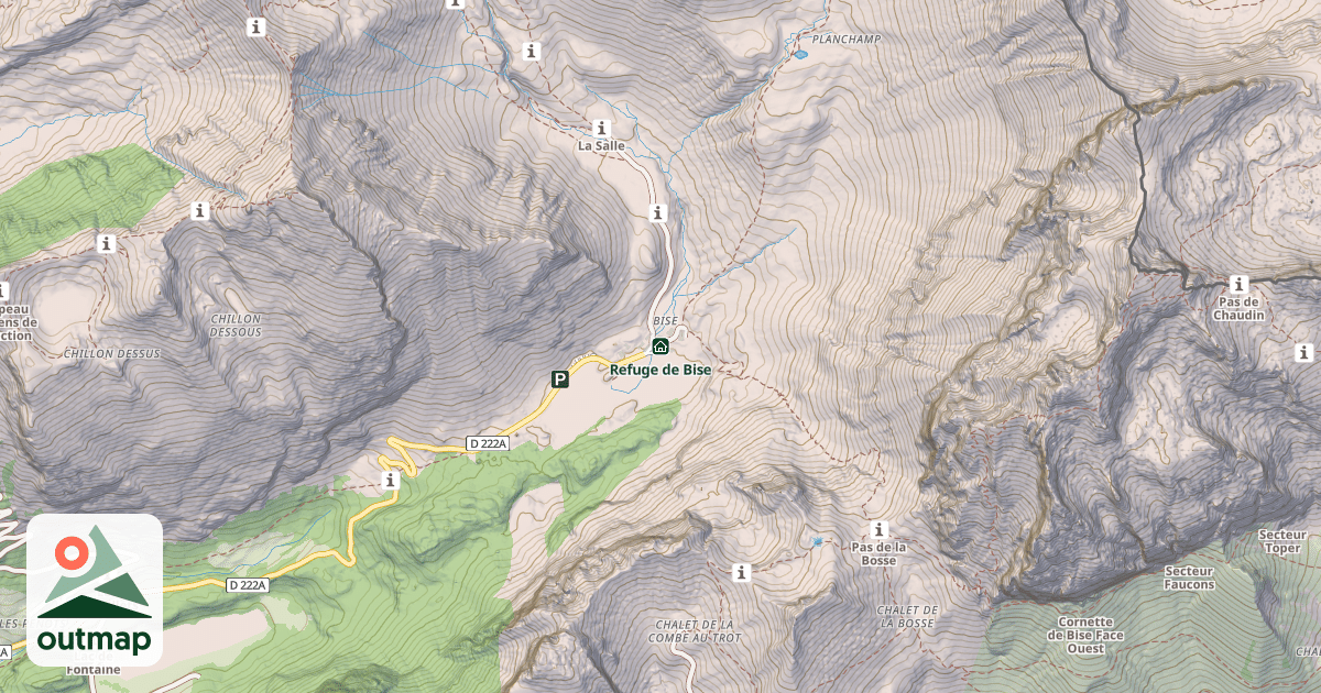 Map of Refuge de Bise