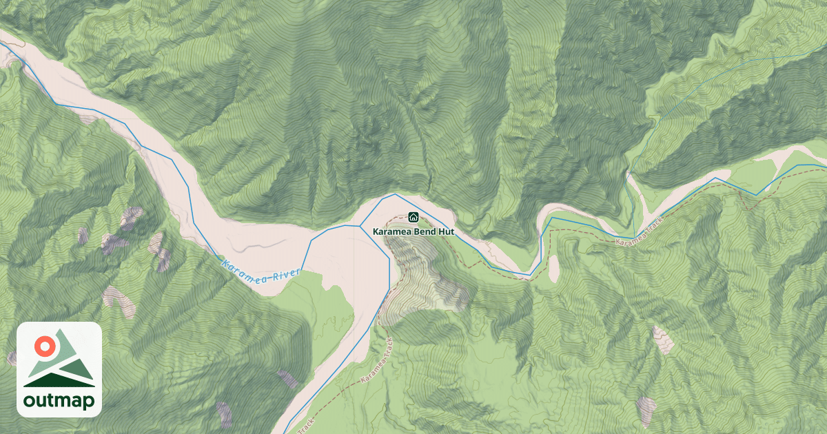 Map of Karamea Bend Hut