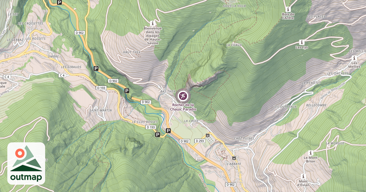 Map of Rocher de la Chaux: Paradis